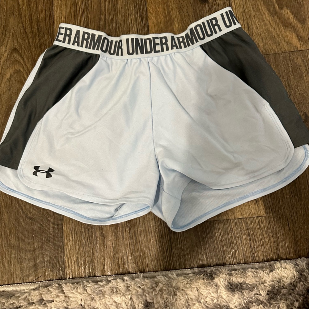 Under armor light blue & gray shorts